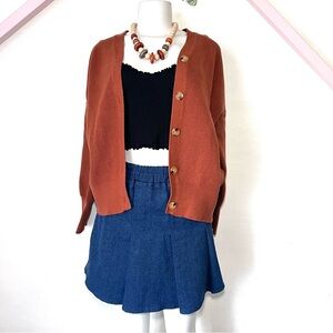 Preppy Cardigan neutral earthy tones boho dark light academia normcore small